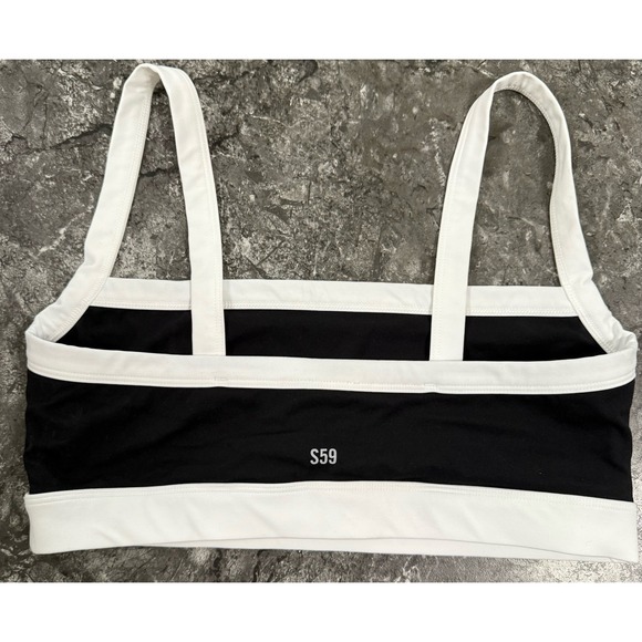 Splits59 Womens Monah Rigor Bra Unpadded Back Reflective Logo Black/White Sz M - Picture 4 of 8